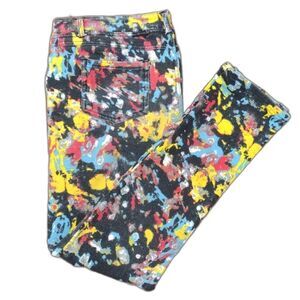 Like an Angel Black and Paint Splattered Print Jeggings Size Medium